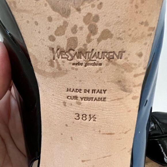 Yves Saint Laurent Tribute 105 Sling Back Patent Leather Size 38.5 - Picture 9 of 9